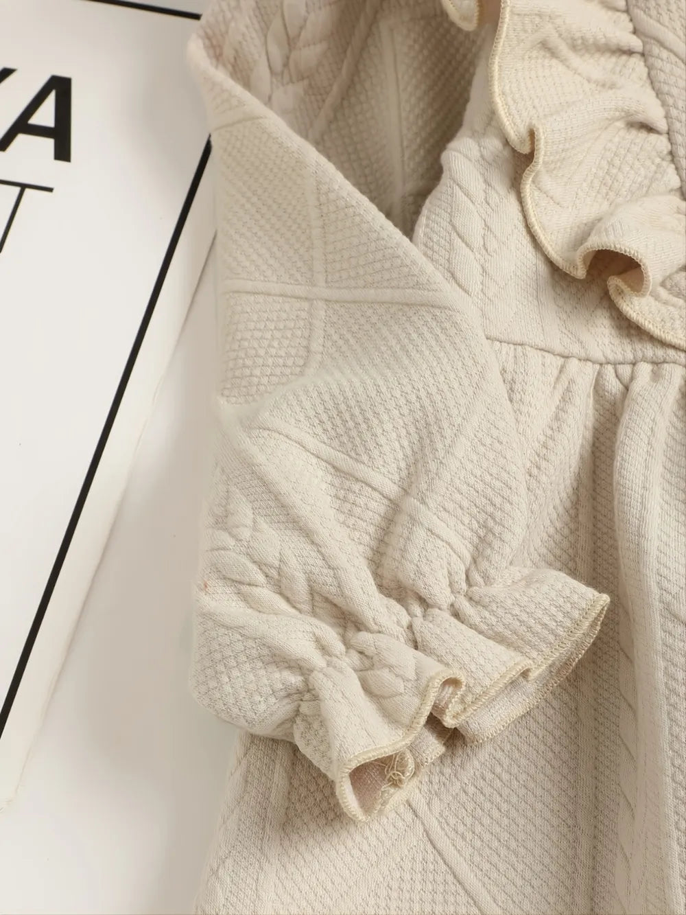 Children's Ruffled Bow Collared Neck Dress - Fashorio