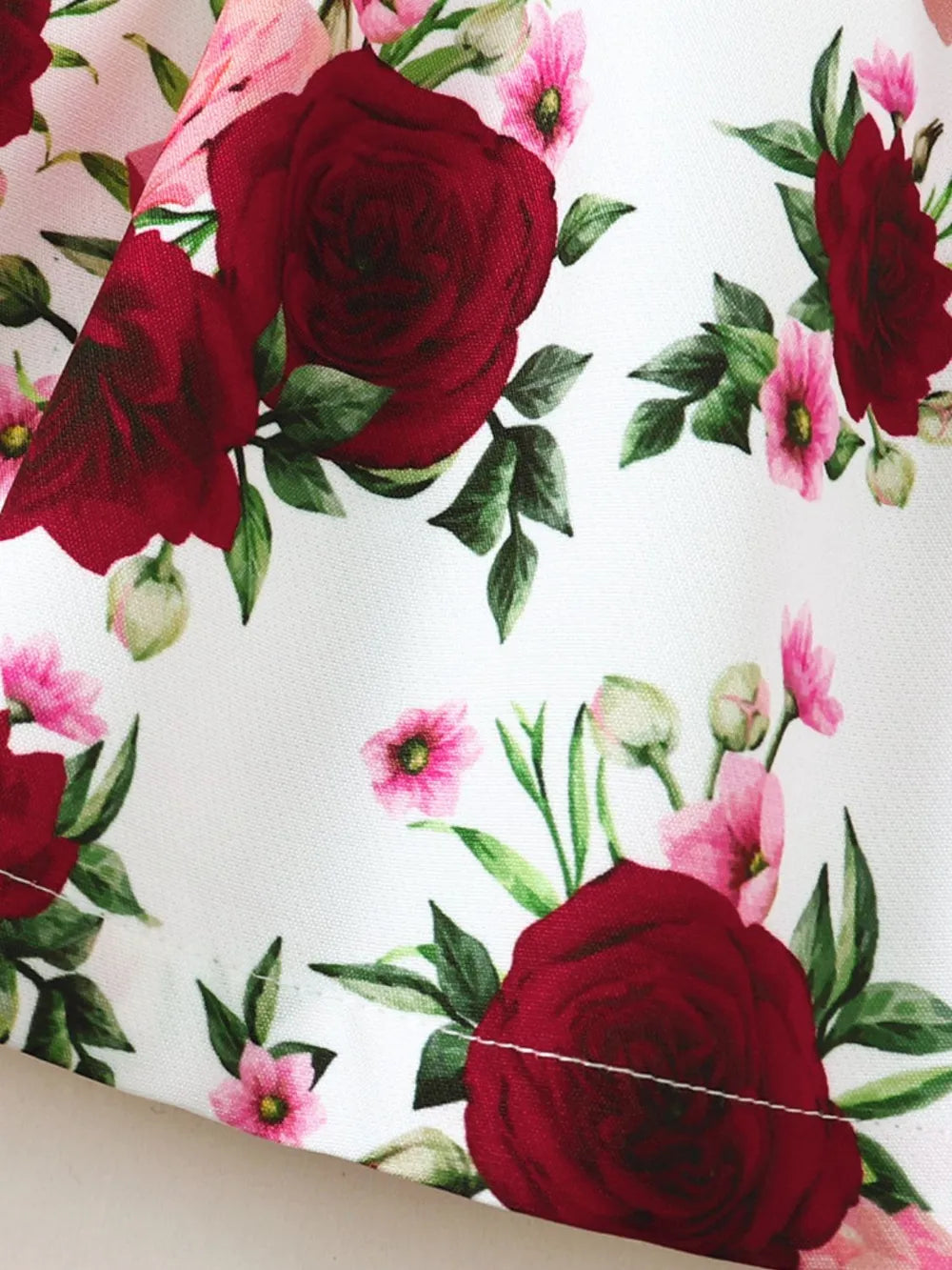 Frill Floral Round Neck Flounce Sleeve Dress - Fashorio